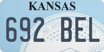 KS license plate 692BEL