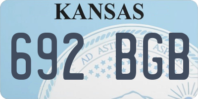 KS license plate 692BGB