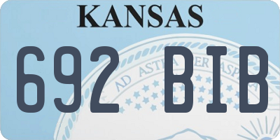 KS license plate 692BIB