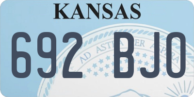 KS license plate 692BJO