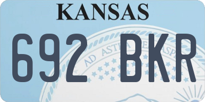 KS license plate 692BKR