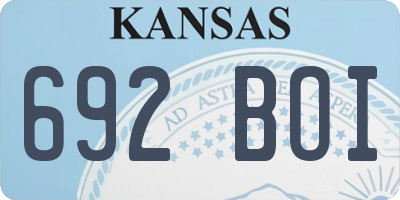 KS license plate 692BOI