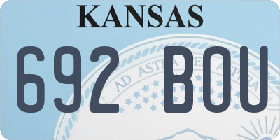 KS license plate 692BOU