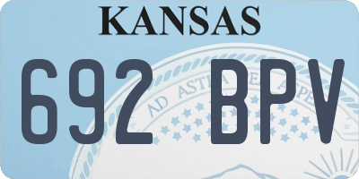 KS license plate 692BPV