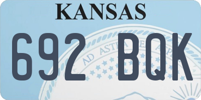 KS license plate 692BQK