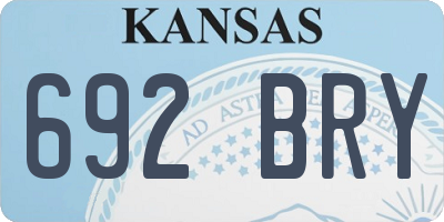 KS license plate 692BRY