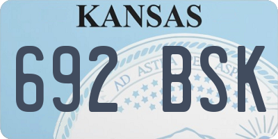 KS license plate 692BSK
