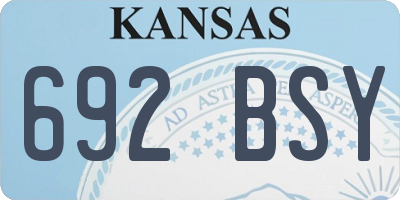 KS license plate 692BSY
