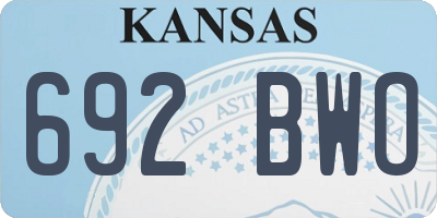 KS license plate 692BWO