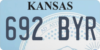 KS license plate 692BYR