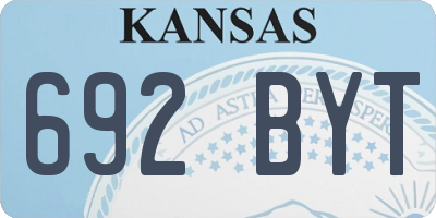 KS license plate 692BYT