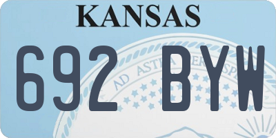 KS license plate 692BYW