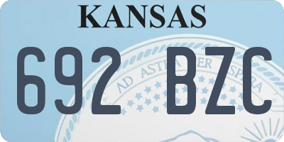 KS license plate 692BZC
