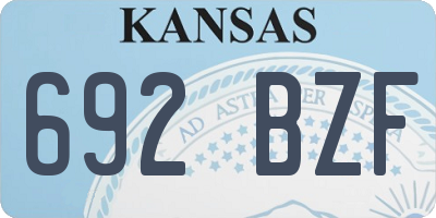KS license plate 692BZF