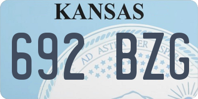 KS license plate 692BZG