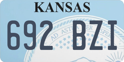 KS license plate 692BZI