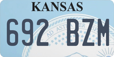 KS license plate 692BZM