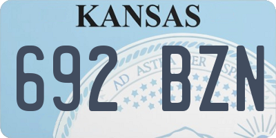 KS license plate 692BZN