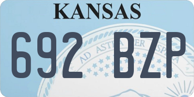 KS license plate 692BZP