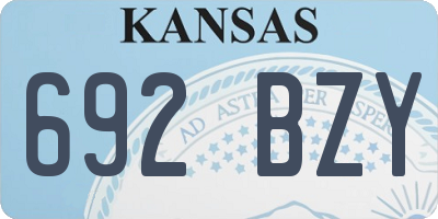 KS license plate 692BZY