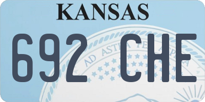 KS license plate 692CHE