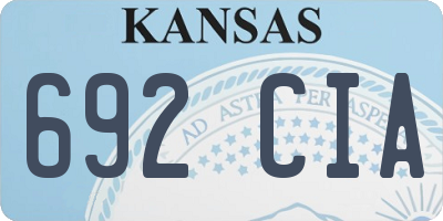 KS license plate 692CIA