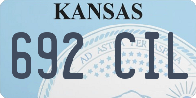 KS license plate 692CIL