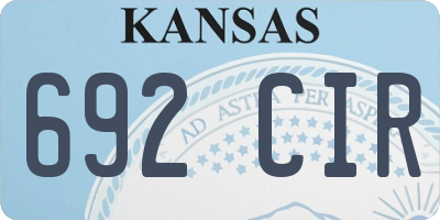 KS license plate 692CIR