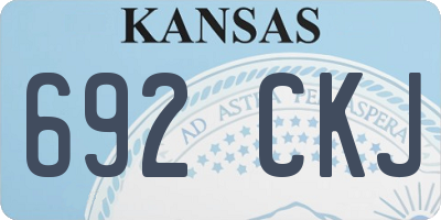 KS license plate 692CKJ