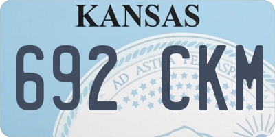 KS license plate 692CKM
