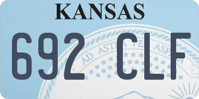 KS license plate 692CLF
