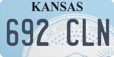KS license plate 692CLN
