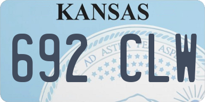 KS license plate 692CLW