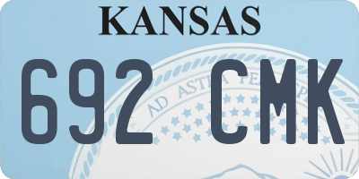 KS license plate 692CMK