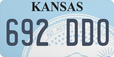 KS license plate 692DDO