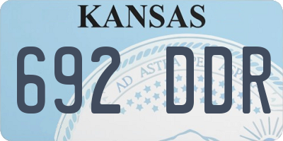 KS license plate 692DDR