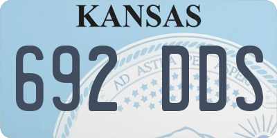 KS license plate 692DDS