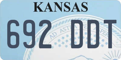 KS license plate 692DDT
