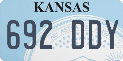 KS license plate 692DDY