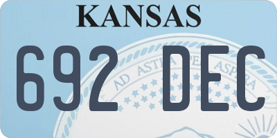 KS license plate 692DEC