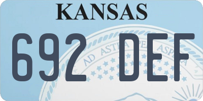 KS license plate 692DEF