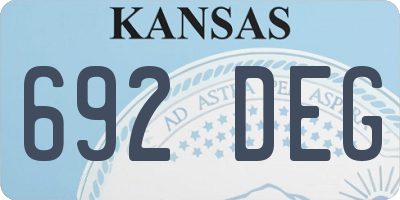 KS license plate 692DEG