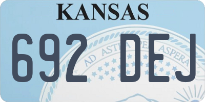 KS license plate 692DEJ
