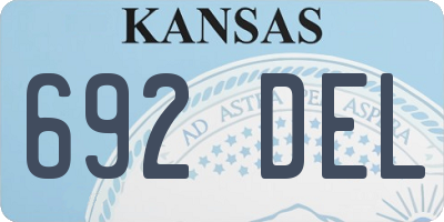 KS license plate 692DEL