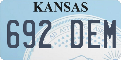 KS license plate 692DEM