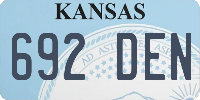 KS license plate 692DEN
