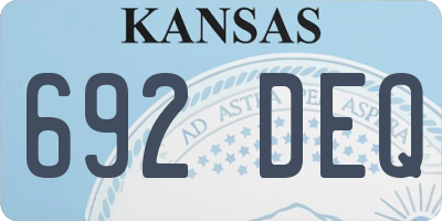 KS license plate 692DEQ
