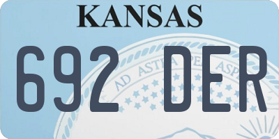 KS license plate 692DER