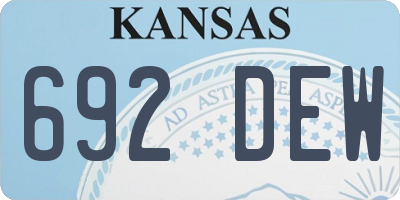 KS license plate 692DEW