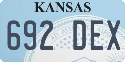 KS license plate 692DEX